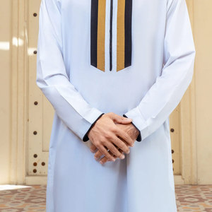 <b>Mens</b> Elegant Islamic <b>Thobe</b> Premium Cotton Fabric Comfortable Daily Prayer Outfit Traditional Full Length Juba - Product Image 4
