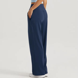 Pantalon de yoga réversible sans couture le plus populaire, coupe large évasée, pour le sport, la course, la gym et le yoga, avec logo à la taille - Product Image 5