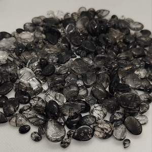 Natural Black Rutile Loose Cabochon Healing Crystal Quartz With Different Shapes Loose Gemstone Chakra Spiritual Reiki Raw - Product Image 1