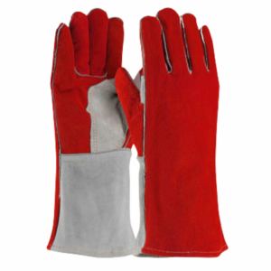 Premium Quality Cowhide Split Leather <b>Thumb</b> Palm Welding Gloves Heat and Spark Resistant Construction Firefighting Gloves - Product Image 3