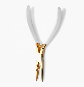 Pinzas para Extensiones de Cabello ZARNAB SURGICAL ZS-AI-HEP-004 con Logotipo Personalizado, Herramientas Curvas de Acero Inoxidable Negro y Dorado para Presionar Microperlas - Product Image 2