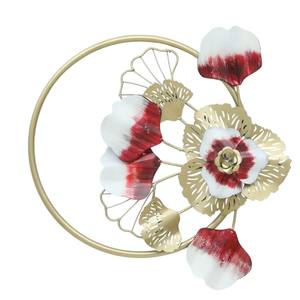 Décoration murale moderne et élégante en métal artisanal, motif floral et feuillage, pour la décoration de la maison, du salon et de la chambre. - Product Image 1