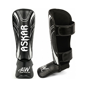 Wholesale Professional Wears Leather Shin Pads For Martial Arts Training Durable Shock Absorption <b>Foam</b> <b>Padding</b> - Product Image 1
