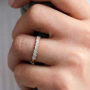 Anillo Zig Zag con Moissanita Brillante Corte Baguette, Bañado en Rodio, Plata 925 Original, Regalo de Cumpleaños para Pareja - Product Image 5