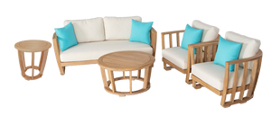 Modern Design Elegant Acacia Wood Outdoor Sofa Set with Water-Resistant Cushions for Hotels <b>and</b> Villas Gardens in Vietnam - Product Image 3