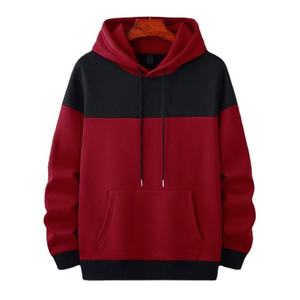 Sweat-shirt à capuche pour homme, à blocs de couleur, à manches régulières, en molleton tricoté, style automne - Product Image 4