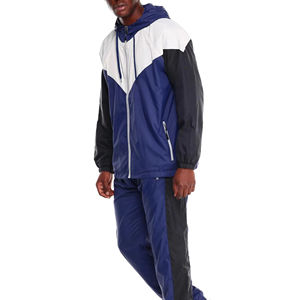 Ensembles de survêtements coupe-vent personnalisés pour hommes – Légers, ajustés, respirants, séchage rapide, coupe-vent, col à capuche, motif uni pour l'hiver - Product Image 3