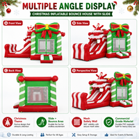 Structure gonflable commerciale de Noël avec toboggan aquatique, thème Père Noël, pour événements et entreprises de location