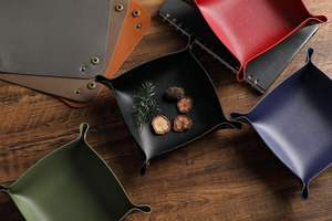 Bandeja de cuero para mesa de noche, organizador de cabecera para llaves y pequeños objetos esenciales, varios colores - Product Image 6