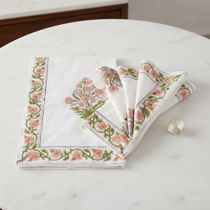 Nappe carrée en coton blanc brodée à la main avec des motifs floraux traditionnels, 100% coton, pour la table à manger, pour les fêtes à la maison - Product Image 1