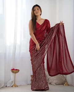 Elegante Saree de Georgette Pesado con Diseño Bollywood, Estampado Digital, Secado Rápido, Informal, Última Moda Étnica para Bodas y Fiestas - Product Image 2