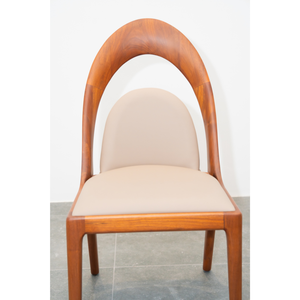 Modern Solid Walnut Wood Dining <b>Chair</b> Leather Upholstered <b>Back</b> and Seat for Home Restaurant Hotel Furniture PISANO - Product Image 1