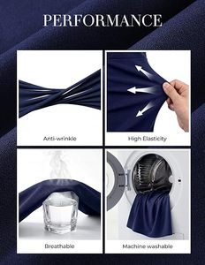 Robe de soirée élégante pour femme, coupe fourreau, en maille unie, col en V, manches 3/4, taille haute ajustée, longueur genou, style portefeuille - Product Image 2