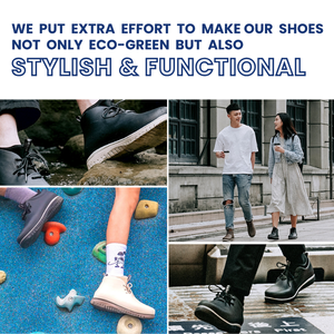 Recycled Plastics Minimalist Lace-Up Waterproof Closed Toe Walking Shoes <b>Rainboots</b> All Season Sneakers Ab03 - Product Image 6