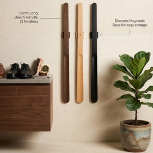 Chausse-pied en bois de hêtre de 55 cm avec support mural magnétique – Aide à l'enfilage facile – Entretien de chaussures de qualité supérieure - Product Image 6