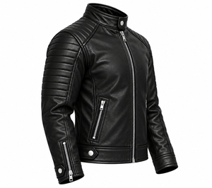 Custom Men's Glossy Stand Genuine Leather Breathable Eco-Friendly Full Zip Winter <b>Coat</b> Warm <b>Lightweight</b> Wholesale Plus Front - Product Image 5