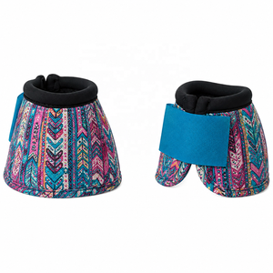 Botas de protección para cascos de caballo de algodón con patrón personalizado, duraderas, de compresión, silenciosas, con red para las orejas, amortiguadoras de impactos, para equitación - Product Image 5