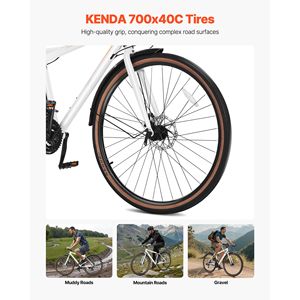 Lightweight Aluminum <b>Frame</b> Hybrid <b>Bike</b> 700c Wheel Commuter Urban Bicycle for Men and Women for Adults - Product Image 5