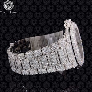 Montre de luxe Charm Jewels en acier inoxydable, incrustée de diamants, mouvement mécanique analogique, cadran de 40 mm, montre de mode pour homme, 10 bars - Product Image 3