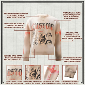 Sudadera de hombre OEM 2026 de nueva llegada con hombros caídos, corte holgado, diseño personalizado, estampado, bordado, gráfico, estilo urbano para hombre - Product Image 4