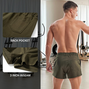 Custom Made Logo Men's Gym Shorts Athletic Sports Breathable <b>Canvas</b> Cotton Sweat Training Workout Casual Printed Mesh Shorts - Product Image 4