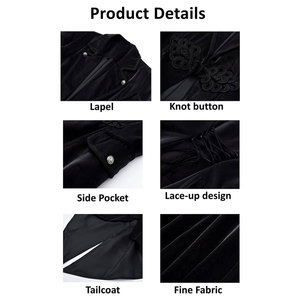 Veste de costume gothique à revers pour femme, style victorien, veste de queue-de-pie, tenue steampunk, manteau de pirate médiéval 2026 - Product Image 6