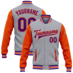 Wholesale Direct OMMIZ INDUSTRY Custom Brown <b>Red</b>-Bomber Full-Snap Varsity Letterman Two Tone <b>Jacket</b> - Product Image 4