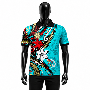 Nouvelle Arrivée 2026 – Polo Personnalisé à Imprimé Tribal Polynésien – Vente en Gros – Chemise Décontractée Respirante à Manches Courtes pour Homme – Sublimation Estivale - Product Image 1