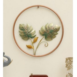 Contemporary Metal <b>Wall</b> Art Feathers <b>Decor</b> Silver Frame Gold White Black Foliage Home Decoration Rectangle <b>Large</b> 33-40 Inches - Product Image 3