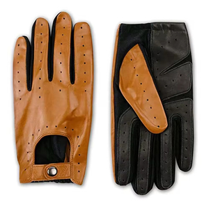 Men leather <b>driving</b> <b>gloves</b> stylish half finger look Leather <b>driving</b> <b>gloves</b> soft feel adjustable wrist design <b>driving</b> <b>gloves</b> - Product Image 3