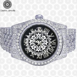 Montre de luxe Charm Jewells en acier inoxydable, boîtier 40 mm, mouvement mécanique analogique, mode masculine, accents de diamants, date automatique, étanche - Product Image 5