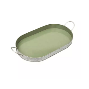 Plateau de service galvanisé de forme ovale, design dernier cri, pour hôtels, aliments et en-cas, à prix raisonnables - Product Image 1