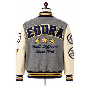 Veste de baseball en cuir de haute qualité avec logo personnalisé en chenille, style streetwear, veste de baseball pour homme, veste varsity - Product Image 3