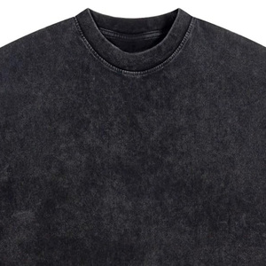 Fabricant de T-shirts en gros de qualité supérieure, T-shirts pour hommes personnalisés, surdimensionnés, 100% coton, blancs, effet délavé à l'acide - Product Image 3