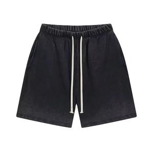 Pantalones Cortos de Algodón French Terry con Cordón Ajustable para Hombre, Estilo Acid Wash, Marca Personalizada, Streetwear Vintage con Logotipo Estampado en Relieve - Product Image 4