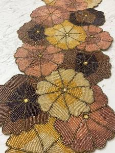 Blue and Golden Knitted Farmhouse Style Silver Gold Christmas Decorative Home Use Polyester/Cotton <b>Table</b> <b>Runner</b> - Product Image 1