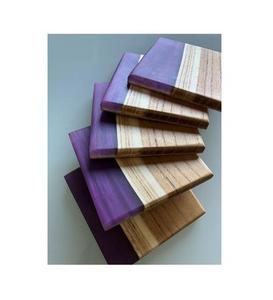 Round Wooden Coaster Set 8mm Thick Non Slip Modern Design Mats & <b>Pads</b> 4 pcs Handcrafted Marble Pattern - Product Image 3
