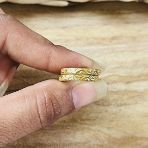 Modern Style Brass Rings Boho <b>Wrap</b> Band Tribal Brass Jewelry Women 18k Gold Plated Floral Leaf Ring For Wholesale/OEM/ODM - Product Image 4