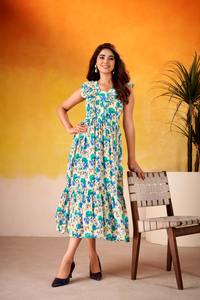 Vêtements ethniques indiens en soie Maslin avec imprimé floral, robes de style moderne, collections de Kurtis pour femmes, vêtements décontractés et de soirée - Product Image 4