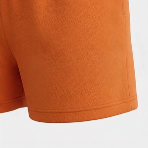 Ensemble décontracté 2 pièces tricoté pour femme : T-shirt orange uni à manches courtes et short au-dessus du genou, coupe ample, idéal printemps-été - Product Image 6