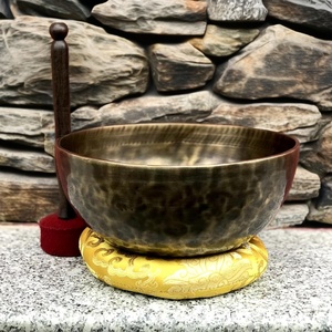 Handcrafted Brass Tibetan Singing Bowl Solid Metal Spiritual Mantra Bowl for Yoga and Meditation - Product Image 4
