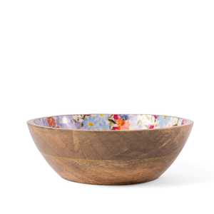 Tazón de Servir Floral de Madera Hecho a Mano, Vajilla de Cocina HCZ-217 Sin Recubrimiento, para Fiestas, 1 kg, ZONA Uttar Pradesh - Product Image 2