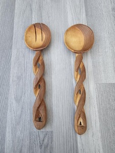 Wooden spoon Handmade Wooden Rice Spoon Solid Wood Kitchen Utensil for Serving Salad Soup Long Handle Smooth Polished - Product Image 1