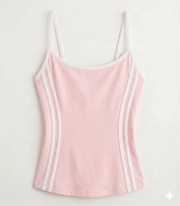 Débardeur moulant pour femme, design personnalisé en gros, avec rayures violettes, style sportif tricoté, haut décontracté pour l'été - Product Image 4
