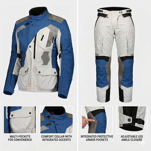 Traje de Motociclismo Textil, Chaqueta de Turismo, Pantalones de Protección, Conjunto para Todo Clima, Armadura para Motociclistas, Ropa para Aventura, Carretera y Pista - Product Image 2