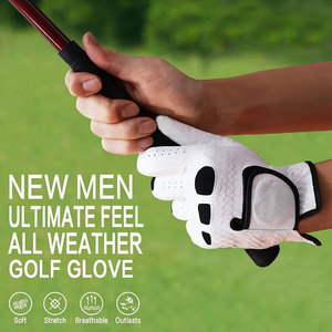 Guantes de golf para hombre, mano izquierda, dedos completos, ligeros, resistentes al viento, antideslizantes, cierre de velcro, cuero suave, transpirables, cómodos - Product Image 2