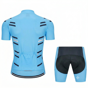 Ensemble de maillot et de short de cyclisme personnalisé professionnel, léger, écologique, en polyester/spandex, pour hommes et femmes, manches courtes, respirant - Product Image 2