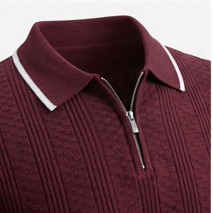 Chemises polo en tricot respirantes pour hommes, demi-zip, décontractées, légères, de haute qualité, streetwear, golf, couleur personnalisée - Product Image 4