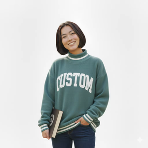 Sweat-shirt oversize pour femme à col montant en tissu polaire, intérieur brossé doux, construction durable, coupe ample, idéal pour l'hiver - Product Image 1