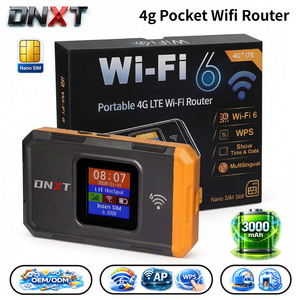 Routeur Wi-Fi portable DNXT WiFi6 300 Mbps avec carte SIM <span class=keywords><strong>4G</strong></span>, WPS, batterie 3000 mAh, routeur de poche, mode AP <span class=keywords><strong>4G</strong></span>, routeur Wi-Fi LTE <span class=keywords><strong>4G</strong></span> pour les voyages - Product Image 1